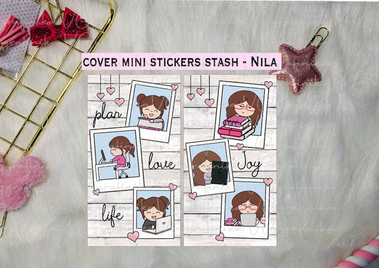 cover mini stickers stash by Nila - Vicky plan , love , life... joy
