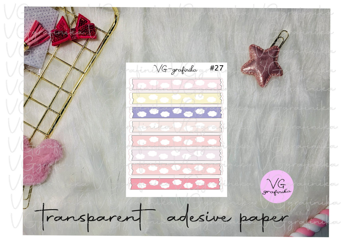 washi strips transparent adesive paper 27