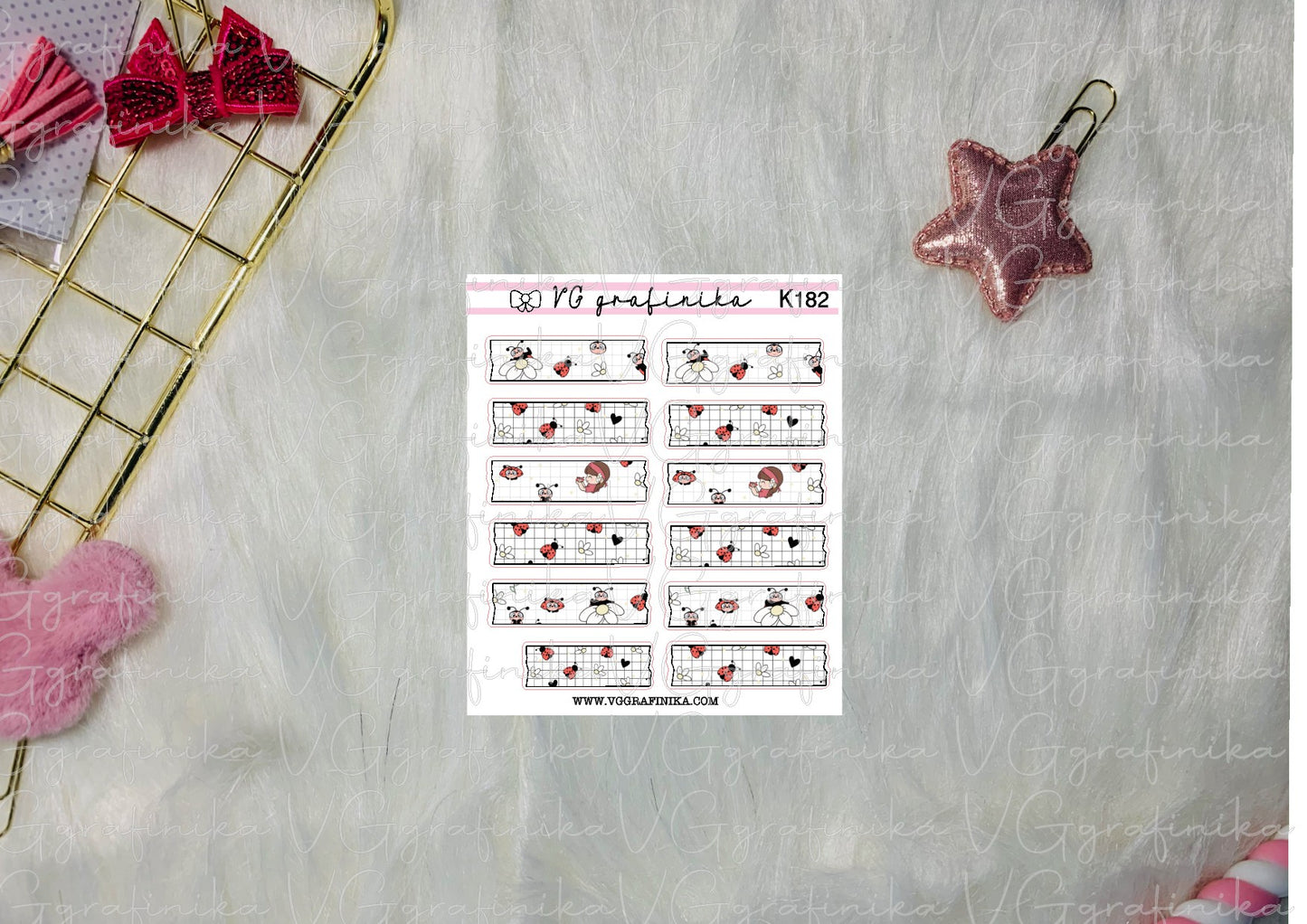 K182 - ladybug washi strips